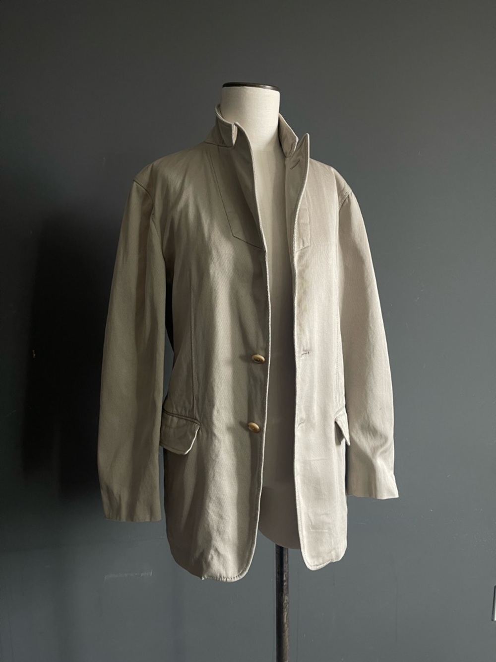 Jil Sander Beige Cotton Jacket Minimalist Tailored Utility Italy Capsule Neutral